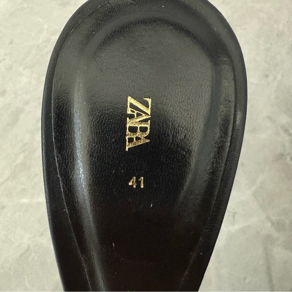 NWOT Women’s Zara Leather Mule Slip On Heel Open Toe Sandals UK 8 EU 41 1303/210 - Picture 11 of 15
